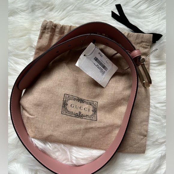 AUTHENTIC GUCCI NWT SOFT PINK BUCKLE BELT - Picture 10 of 17